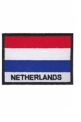 Patch Emblem bestickt zum Aufbügeln - Flagge - Holland Netherland Flag Netherland (1) 69 x 48 mm von Paraserbatoio.it