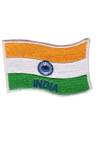 Patch Emblem bestickt zum Aufbügeln - Flagge - Indien Flag (1) 75 x 55 mm von Paraserbatoio.it