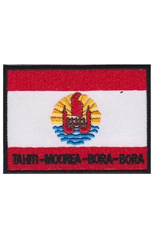 Patch Emblem bestickt zum Aufbügeln - Flagge - Tahti Moorea Bora Flag 76 x 56 mm von Paraserbatoio.it