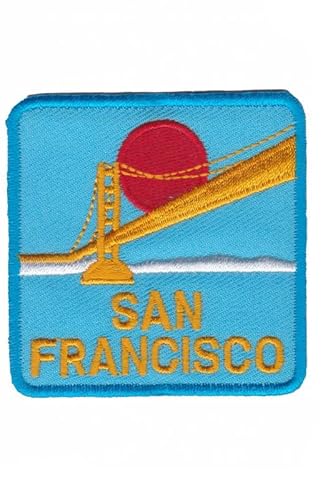 Patch Emblem bestickt zum Aufbügeln - Flagge - USA san francisco blau 65 x 65 mm von Paraserbatoio.it