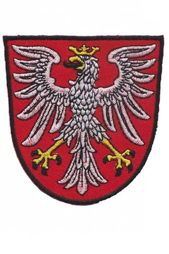 Patch Emblem bestickt zum Aufbügeln - Flagge - deutschland germany frankfurt hessen coat of arms 75 x 78 mm von Paraserbatoio.it