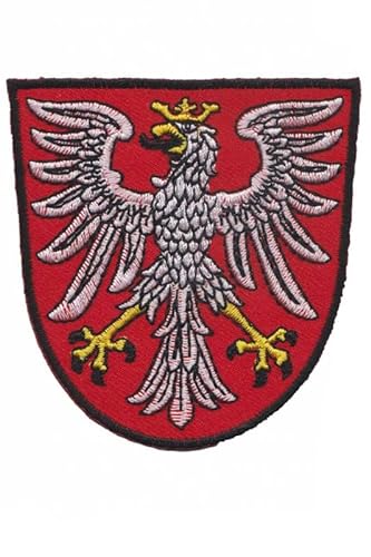 Patch Emblem bestickt zum Aufbügeln - Flagge - deutschland germany frankfurt hessen coat of arms 75 x 78 mm von Paraserbatoio.it
