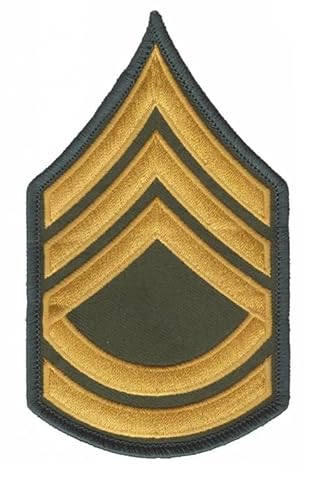 Patch Emblem bestickt zum Aufbügeln - Militär - Sergant Sergeant First Class 3 Streifen Gold Big 77 x 127 mm von Paraserbatoio.it
