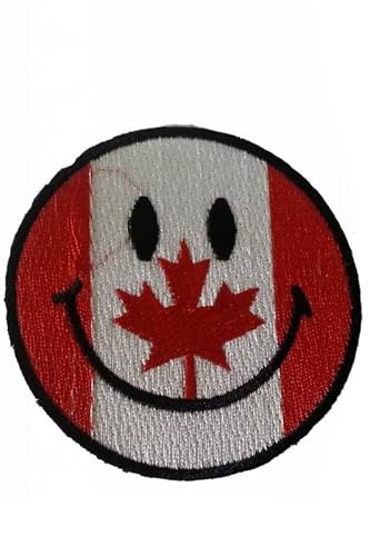 Patch Emblem bestickt zum Aufbügeln - Patch Smile - Canada Smile 75 mm von Paraserbatoio.it