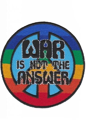 Patch Emblem bestickter Aufnäher zum Aufbügeln - Patch Peace - Frieden war is not the answer peace frieden 73 x 73 mm von Paraserbatoio.it