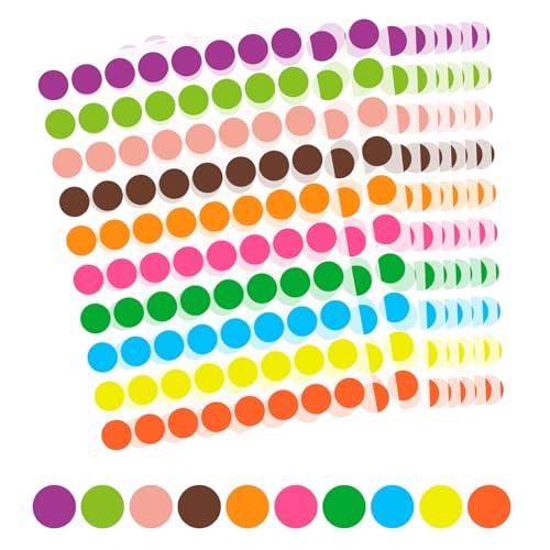 Klebepunkte 3500 Stück Klebepunkte Bunt, Runde Punktaufkleber Punkte Aufkleber Etiketten Markierungspunkte10 Farben Bunte Selbstklebende Runde Aufkleber für DIY Büro Kalende von Parastar