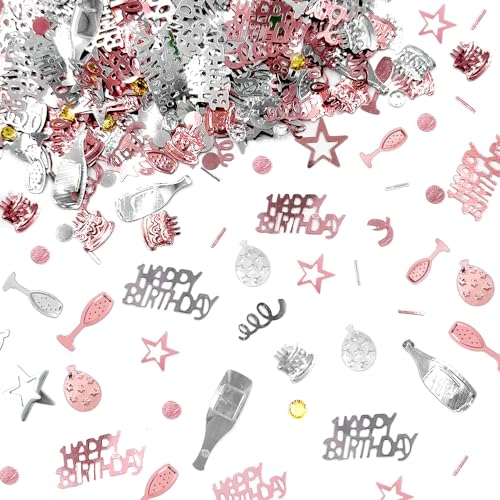 300 Stück Konfetti Geburtstag 30 g,18th Geburtstagskonfetti,Abschlusskonfetti,Dekoratives Glitzerkonfetti für Geburtstagskonfetti Dekorationen,Hochzeitsparty Tischdekorationen (RoséGold) von Parastar