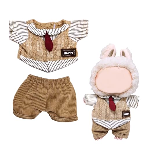 Puppen-Outfit für Labubu-Kleidung, 17 cm, LBB Bekleidungsset und Zubehör, Hemd, Hose, 2 Stück (keine Puppe) von Parateck