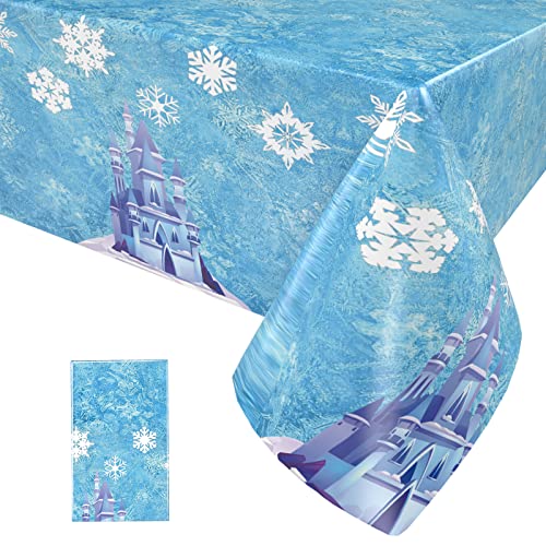 1 Stück Schneeflocken Tischdecke, Schnee Party Einweg Tischdeckes mit Eisschloss Schneeflocken, Rechteckiger Schnee Plastik Tischabdecke für Weihnachten Winter Neujahr Babyparty, 137 x 274CM 1 Stück Schneeflocken Tischdecke, Schnee Party Einweg Tischdeckes mit Eisschloss Schneeflocken, Rechteckiger Schnee Plastik Tischabdecke für Weihnachten Winter Neujahr Babyparty, 137 x 274CM von Paready