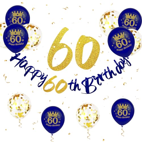 40 Geburtstag Deko Männer, Happy Birthday Girlande Blau Gold 40 Geburtstag Banner 40. Geburtstag Luftballons 40. Geburtstagsdeko 40 Happy Birthday Banner für Männer 40. Geburtstag Jubiläum Deko von Paready