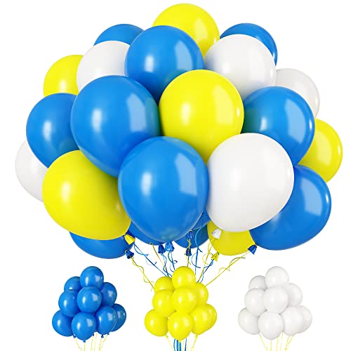 Luftballons Blau Gelb, 30 Stück 12 Zoll Party Ballons Matt Gelb Marineblau Geburtstagdeko Luftballons mit Weiß Helium Luftballons für Babyparty Verlobung Jubiläum Brautdusche Party Graduierung Deko von Paready