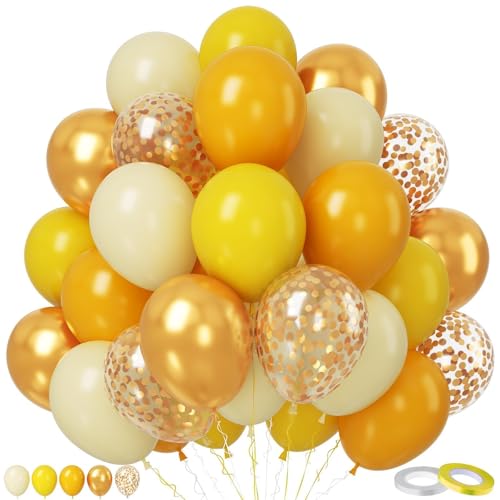 Paready Luftballons, 50 Stück Gelb Gold, 12 Zoll Zitronengelb Latex Metallic Gold Konfetti Helium Ballon für Junge Mädchen Geburtstag Babyparty Hochzeit Party Deko Paready Luftballons, 50 Stück Gelb Gold, 12 Zoll Zitronengelb Latex Metallic Gold Konfetti Helium Ballon für Junge Mädchen Geburtstag Babyparty Hochzeit Party Deko von Paready