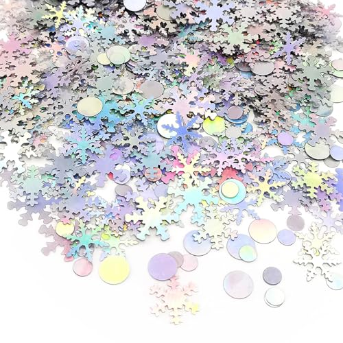 900pcs Laser Silber Schneeflocken Konfetti Schöne Winter Hochzeit Konfetti Weihnachten Tischdekorationen Kreise Party Konfetti Pailletten für gefrorene Thema Geburtstagsfeier, Geschlecht Enthüllen 900pcs Laser Silber Schneeflocken Konfetti Schöne Winter Hochzeit Konfetti Weihnachten Tischdekorationen Kreise Party Konfetti Pailletten für gefrorene Thema Geburtstagsfeier, Geschlecht Enthüllen von Parency EU