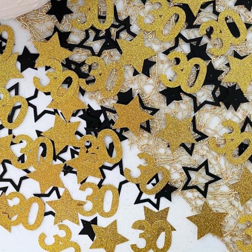 Happy 30th Birthday Konfetti 30g 30th Anniversary Glitzer Folie Tisch Streudeko Pailletten für 30 Jahre Geburtstag Tischkonfetti Party Dekoration Schwarz Gold Stern Happy 30th Birthday Konfetti 30g 30th Anniversary Glitzer Folie Tisch Streudeko Pailletten für 30 Jahre Geburtstag Tischkonfetti Party Dekoration Schwarz Gold Stern von Parency EU