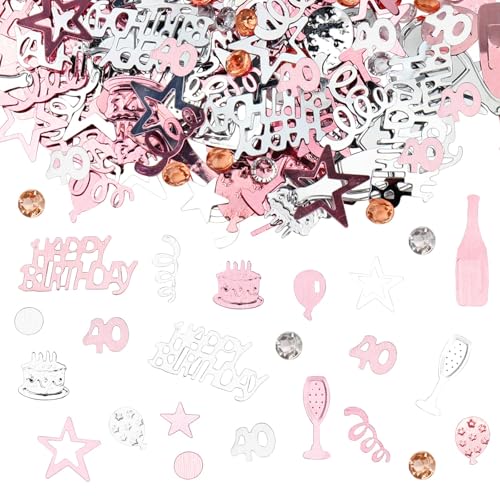 Happy 40th Birthday Konfetti 30g 40 Jahre Jubiläum Glitzerfolie Tischdeko Pailletten für 40 Jahre Geburtstag Tischkonfetti Party Deko Roségold Happy 40th Birthday Konfetti 30g 40 Jahre Jubiläum Glitzerfolie Tischdeko Pailletten für 40 Jahre Geburtstag Tischkonfetti Party Deko Roségold von Parency EU