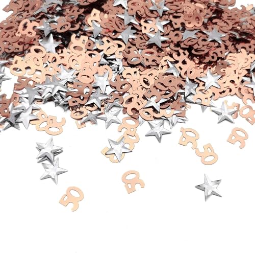 Happy 50th Birthday Konfetti 30g 50th Anniversary Glitzer Folie Tisch Streudeko Pailletten für 50 Jahre Geburtstag Tischkonfetti Party Dekoration Roségold Silber Happy 50th Birthday Konfetti 30g 50th Anniversary Glitzer Folie Tisch Streudeko Pailletten für 50 Jahre Geburtstag Tischkonfetti Party Dekoration Roségold Silber von Parency EU