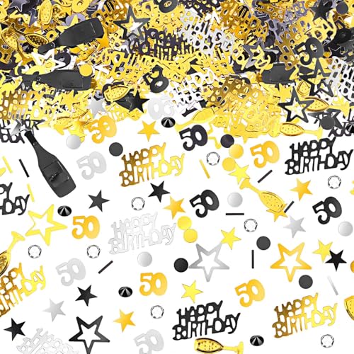 Happy 50th Birthday Konfetti 30g 50th Anniversary Pailletten für 50 Jahre Geburtstag Tischkonfetti Party Dekorationen Schwarz Gold Happy 50th Birthday Konfetti 30g 50th Anniversary Pailletten für 50 Jahre Geburtstag Tischkonfetti Party Dekorationen Schwarz Gold von Parency EU