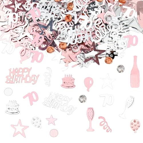 Happy 70th Birthday Konfetti 30g 70 Jahre Jubiläum Glitzerfolie Tischdeko Pailletten für 70 Jahre Geburtstag Tischkonfetti Party Deko Roségold Happy 70th Birthday Konfetti 30g 70 Jahre Jubiläum Glitzerfolie Tischdeko Pailletten für 70 Jahre Geburtstag Tischkonfetti Party Deko Roségold von Parency EU