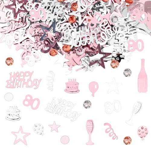 Happy 80th Birthday Konfetti 30g 80 Jahre Jubiläum Glitzer Folie Tischdeko Pailletten für 80 Jahre Geburtstag Tischkonfetti Party Deko Roségold Happy 80th Birthday Konfetti 30g 80 Jahre Jubiläum Glitzer Folie Tischdeko Pailletten für 80 Jahre Geburtstag Tischkonfetti Party Deko Roségold von Parency EU