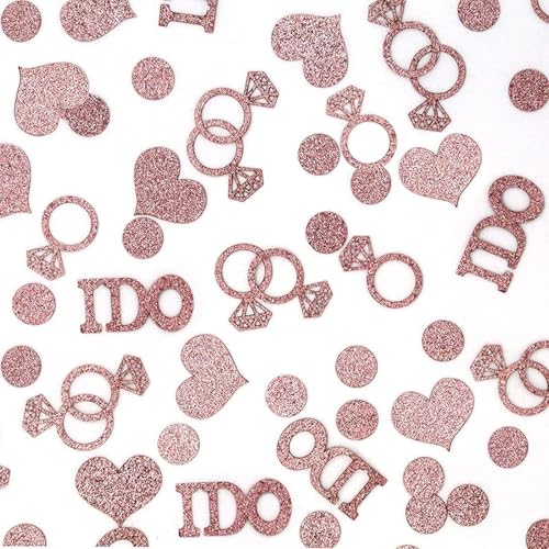 I Do Hochzeitskonfetti, Verlobung, Braut, Jahrestag, Valentinstag, Tischstreuung, Dekoration für Liebe, biologisch abbaubar, Geburtstag, Tischkonfetti, Dekoration, Partydekorationen, Zubehör, Roségold von Parency EU