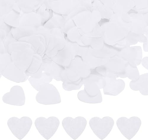 Papierkonfetti in Herzform, Hochzeitstag, Valentinstag, Tischstreuung, Dekoration für Liebe, Hochzeit, biologisch abbaubar, Geburtstag, Tischkonfetti, Dekoration, Partydekorationen, Zubehör, Weiß von Parency EU
