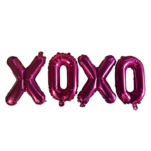 XOXO Text Folienballons mit Band und Strohhalm zum Aufblasen von Parev