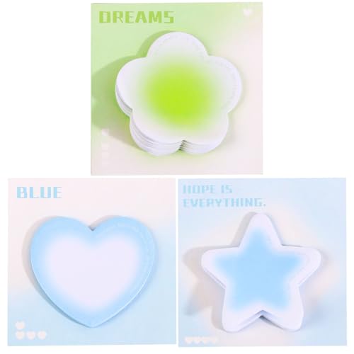 3 Blöcke Haftnotizen, 8,4 x 8,4 cm, selbstklebende Notizen, 3 helle Farben, Haftnotizen, 30 Blatt/Block von Parfaour