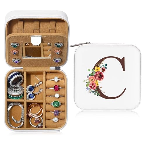 Parima Initiale Schmuckschatulle Damen mit C und Blume Reise Schmuckkästchen Kleine Personalisierte Schmuckkästchen für Damen Mädchen Geschenk für Geburtstage Valentinstag Muttertag Hochzeit Parima Initiale Schmuckschatulle Damen mit C und Blume Reise Schmuckkästchen Kleine Personalisierte Schmuckkästchen für Damen Mädchen Geschenk für Geburtstage Valentinstag Muttertag Hochzeit von Parima