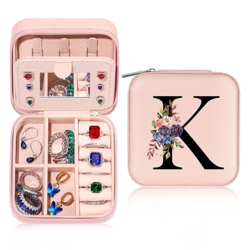 Parima Reise Schmuckkästchen Mädchen - Kleine Schmuckschatulle für Damen | Reiseschmuckaufbewahrung mit initiale K | Schmuckbox Jewelry Box für Ringe,Armbänder,Ohrringe | Geschenke für Frauen Parima Reise Schmuckkästchen Mädchen - Kleine Schmuckschatulle für Damen | Reiseschmuckaufbewahrung mit initiale K | Schmuckbox Jewelry Box für Ringe,Armbänder,Ohrringe | Geschenke für Frauen von Parima