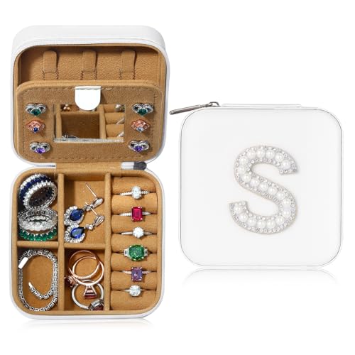 Parima Schmuckkästchen Reise - Kleine Schmuckschatulle für Damen | Reiseschmuckaufbewahrung mit initiale S | Schmuckbox Jewelry Box für Ringe,Armbänder,Ohrringe,Halskette | Geschenke für Frauen Parima Schmuckkästchen Reise - Kleine Schmuckschatulle für Damen | Reiseschmuckaufbewahrung mit initiale S | Schmuckbox Jewelry Box für Ringe,Armbänder,Ohrringe,Halskette | Geschenke für Frauen von Parima