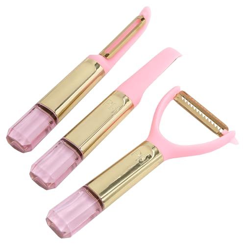 Paris Hilton 3-teiliges Schäler-Set mit rosafarbenem Griff in Juwelenform, spülmaschinenfest, Küchenutensilien und Utensilien, Rosa und Gold Paris Hilton 3-teiliges Schäler-Set mit rosafarbenem Griff in Juwelenform, spülmaschinenfest, Küchenutensilien und Utensilien, Rosa und Gold von Paris Hilton