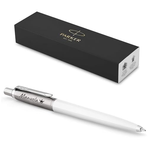 Parker- Exklusiver Kugelschreiber Modell JOTTER inkl. Gravur Lasergravur graviert neu (creme-weiß) von PARKER