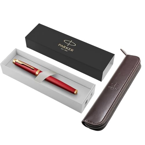Parker IM Kugelschreiber | Rot und Gold Finish | Luxuriöser Schreibstift mit schwarzer Tinte | Geschenkbox + elegantes braunes Kunstlederetui | Geschenk für Weihnachten, Geburtstag und jeden Anlass Parker IM Kugelschreiber | Rot und Gold Finish | Luxuriöser Schreibstift mit schwarzer Tinte | Geschenkbox + elegantes braunes Kunstlederetui | Geschenk für Weihnachten, Geburtstag und jeden Anlass von Parker