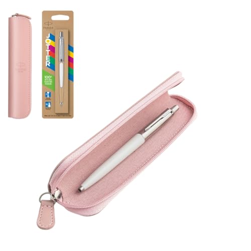 Parker Jotter Originals Geschenkset - Weißer Kugelschreiber mit rosa geprägtem Etui von Parker