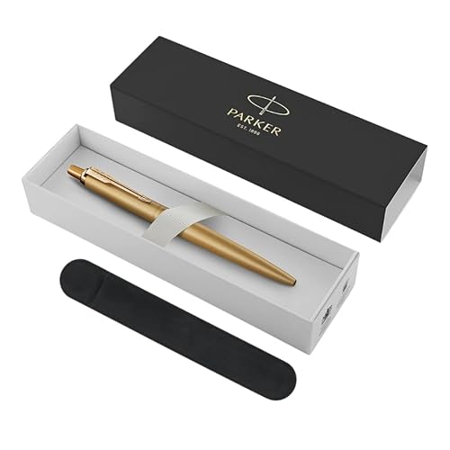Parker Jotter XL Kugelschreiber | Monochrom Matt Gold | Mittlere Spitze | Blaue Tinte | Geschenkbox mit Samtetui von Parker