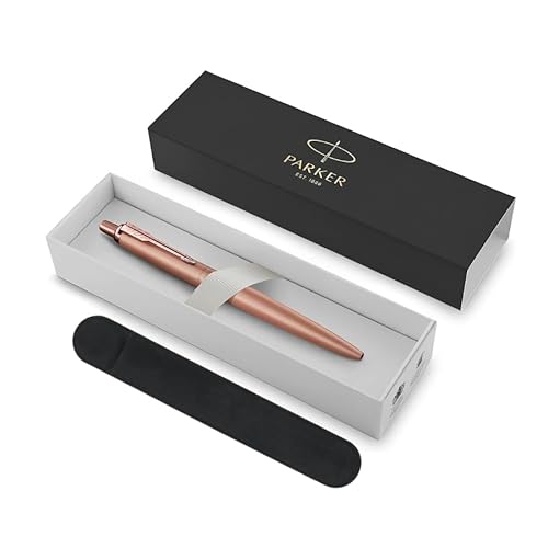 Parker Jotter XL Kugelschreiber | Monochrom Matt Roségold | Mittlere Spitze | Blaue Tinte | Geschenkbox mit Samtetui von Parker