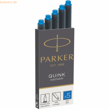 Parker Tintenpatrone Quink VE=5 Stück blau von Parker