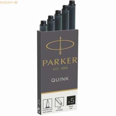 Parker Tintenpatrone Quink VE=5 Stück schwarz von Parker