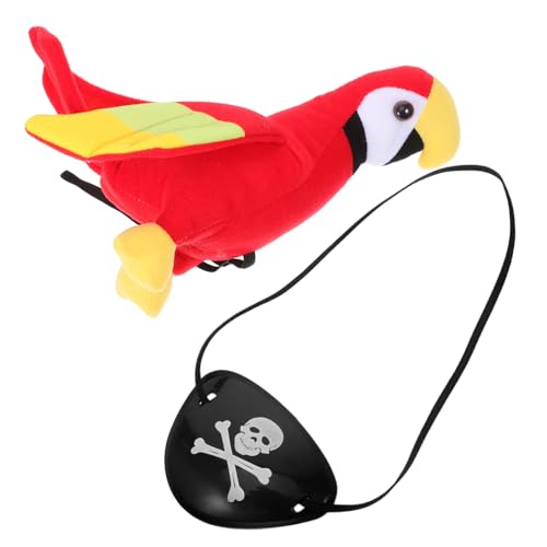 Parliky 1 Satz Cosplay-Zubehör Schulter Papagei Kostümparty Accessoires Halloween Honstration Halloween wirft Piratenthema Dekoration Kostüm Dekoration Papagei auf der Schulter Plüsch von Parliky