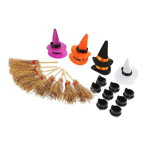 Parliky 1 Satz Mini-Besen, Hexenhüte, Ornamente, Halloween-Landschaft, Puppenhaus, Kleiner Kessel Parliky 1 Satz Mini-Besen, Hexenhüte, Ornamente, Halloween-Landschaft, Puppenhaus, Kleiner Kessel von Parliky