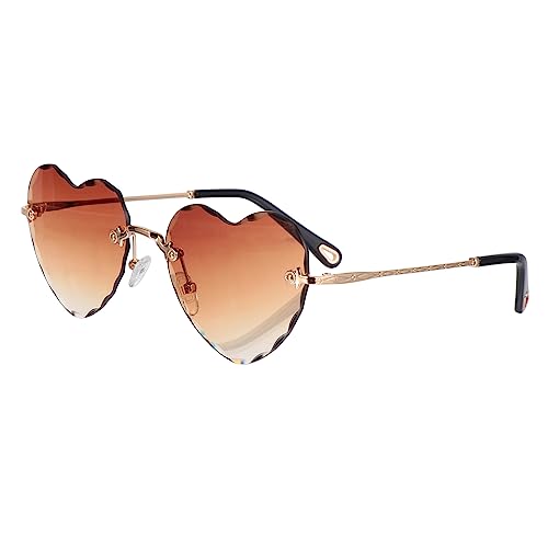 Parliky 1 Stück Herzförmige Randlose Sonnenbrille aus Modisches Accessoire für Partys Cosplay und Besondere Anlässe mit Bequemen Nasenpads und Leichtem Design Parliky 1 Stück Herzförmige Randlose Sonnenbrille aus Modisches Accessoire für Partys Cosplay und Besondere Anlässe mit Bequemen Nasenpads und Leichtem Design von Parliky