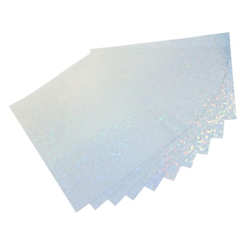 Parliky 10 Blatt Bedruckbares Holografisches Aufkleberpapier Selbstklebend Wasserfest Vinyletiketten Papier für Tintenstrahl und Laserdrucker DIY Bunte Sticker zum Basteln und Dekorieren von Parliky