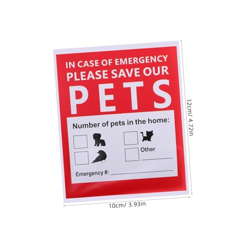 Parliky 10 Blatt Notfall aufkleber Rettungswarnschild für Tiere Sichtbare Emergency Alert Sticker für Fenster und Türen Einfache Rettungsanleitung für Tierbesitzer von Parliky