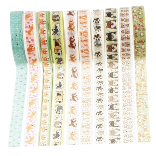 Parliky 10 Rollen Hot Stamping Klebeband Goldfolie Dünnes DIY Dekorationsband für Scrapbooking Journaling Vielseitiges Handwerksmaterial Glänzend und Einfach zu Verwenden von Parliky
