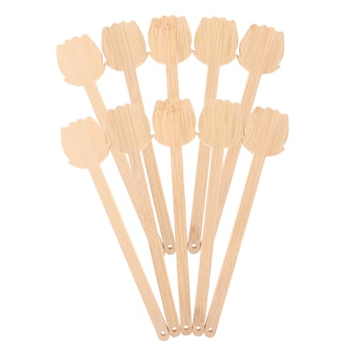 Parliky 10 Stück Bamboo Fan Handles für Diy Hochzeitsfans Handgemachte Bambusstäbe für Feste und Dekorationen Blumenstil Langlebig und Vielseitig Einsetzbar von Parliky