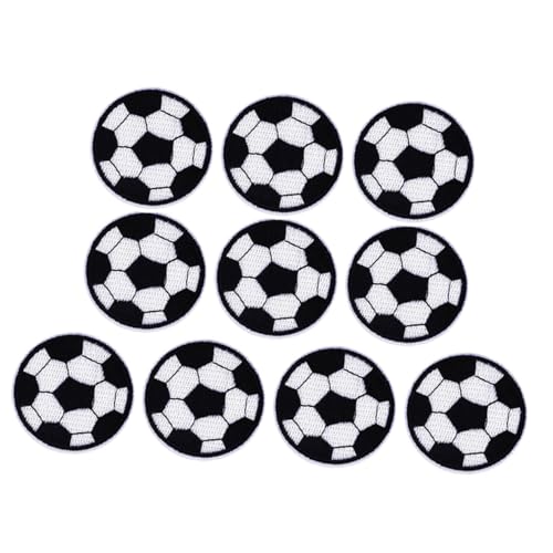 Parliky 10 Stück Fußball Patches Verschleißfeste Aufnäher für Hut Jacke DIY Kleidung Reparatur und Dekoration Geeignet für Outdoor und Alltag Selbstklebend Vielseitig Verwendbar von Parliky