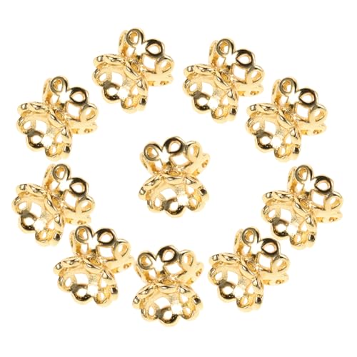 Parliky 10 Stück Teiliges Doppelseitige Perlenkappen Filigranes Hohles Design Schmuckherstellung Zubehör für Armbänder und Halsketten DIY Bastelperlen für Kreative Schmuckprojekte von Parliky