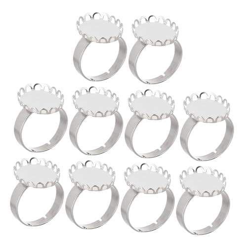 Parliky 10 Stück Teiliges Edelstahl Ringrohlinge Stabile Ringbasen für DIY Schmuckherstellung Robuste Fingerring Böden für Kreative Bastelprojekte von Parliky