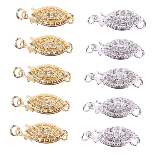Parliky 10 Stück Teiliges Ovaler Fischhaken clasp Weiß und Gold Schmuckverschluss für Halsketten und Armbänder Praktischer DIY Verbinder für Handgefertigten Schmuck Parliky 10 Stück Teiliges Ovaler Fischhaken clasp Weiß und Gold Schmuckverschluss für Halsketten und Armbänder Praktischer DIY Verbinder für Handgefertigten Schmuck von Parliky