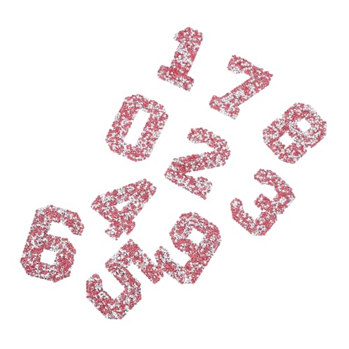 Parliky 10 Stück Teiliges Strass Zahlen Set zum Aufbügeln Langlebige Waschbare Diy Glitzer Applikationen für Kleidung Schuhe Taschen Einfache Anwendung Zahlenmotive Funkelnde Verzierungen von Parliky